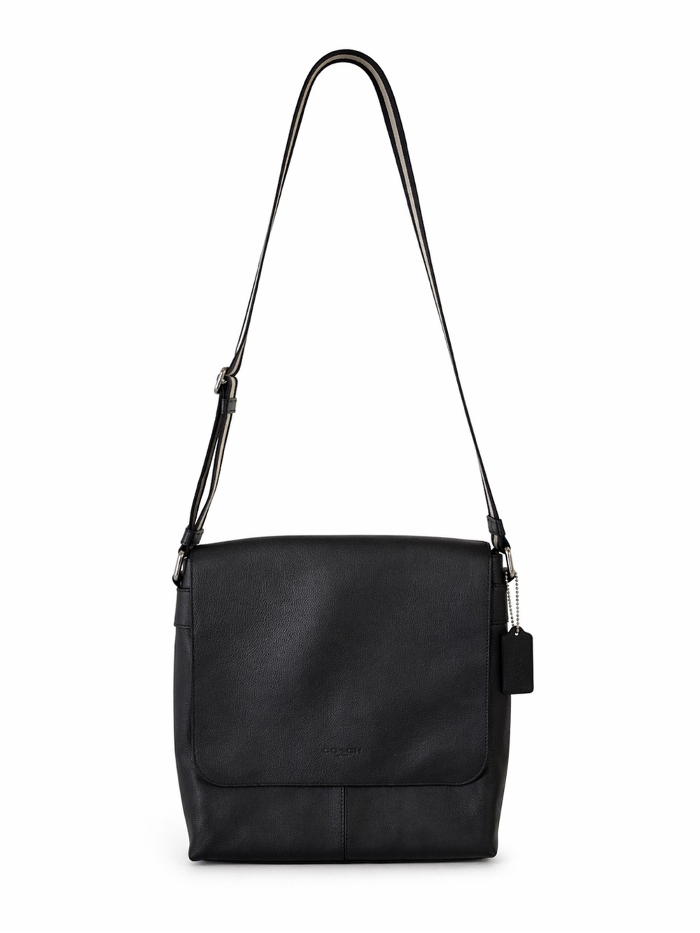 Coach Charles Black Leather Messenger/Crossbody Bag